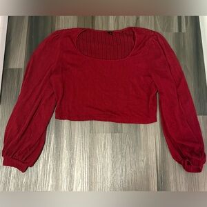 SHEIN Red Crop Top Sweater